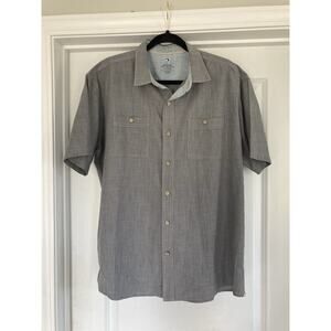 Kuhl Shirt Mens XL Karib Check Button Up Short Sleeve Outdoor Hiking Gray Casual